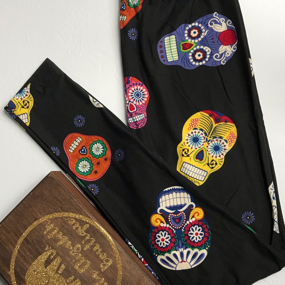 Sugar Skull Day Of The Dead Leggings OS TC